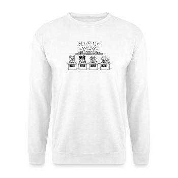 Quiz Hunde Line Art - Unisex Pullover - Weiß - Vorne
