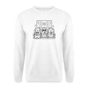Art de ligne cinéma Cats - Sweat-shirt Unisexe - blanc - Devant
