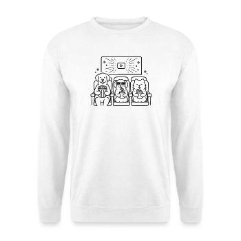 Dog cinema Dogs in the cinema - Unisex Sweatshirt - white - Front