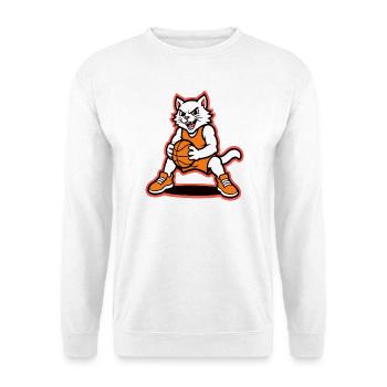 Wildcat Basketball Dribble Mascot - Unisex Sweatshirt - white - Front
