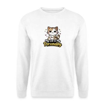 My Cat Is My Personality Motiv - Unisex Pullover - Weiß - Vorne