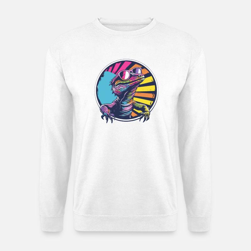 Neon Salamander Tier Sonnenbrille - Unisex Pullover - Weiß