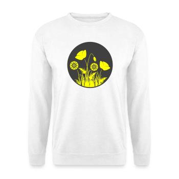 Fleurs jaunes en cercle - Sweat-shirt Unisexe - blanc - Devant
