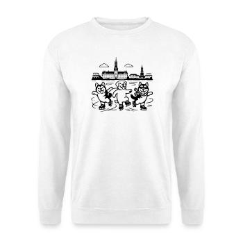 Schlittschuh Mimalistisch Line Art - Unisex Sweatshirt - white - Front