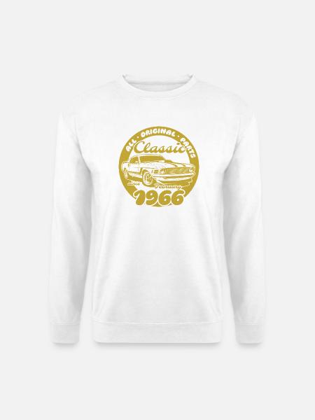 60. Geburtstag - Klassiker Musclecar 02/1966 - Unisex Pullover - Weiß