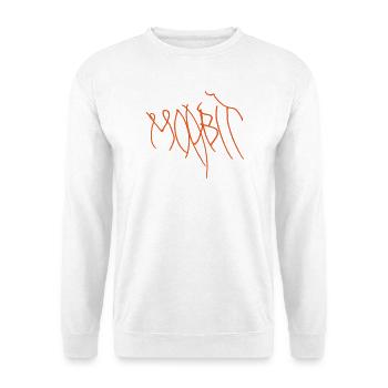 Orangene Graffiti Linien Moabit Berlin - Unisex Pullover - Weiß - Vorne - Alina (178cm) & Michal (187cm)