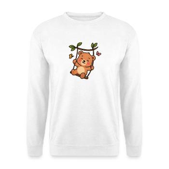 Kleiner Bär auf Schaukel - Unisex Pullover - Weiß - Vorne