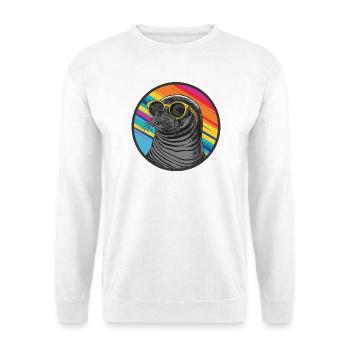 Colorful seal with sunglasses - Unisex Sweatshirt - white - Front