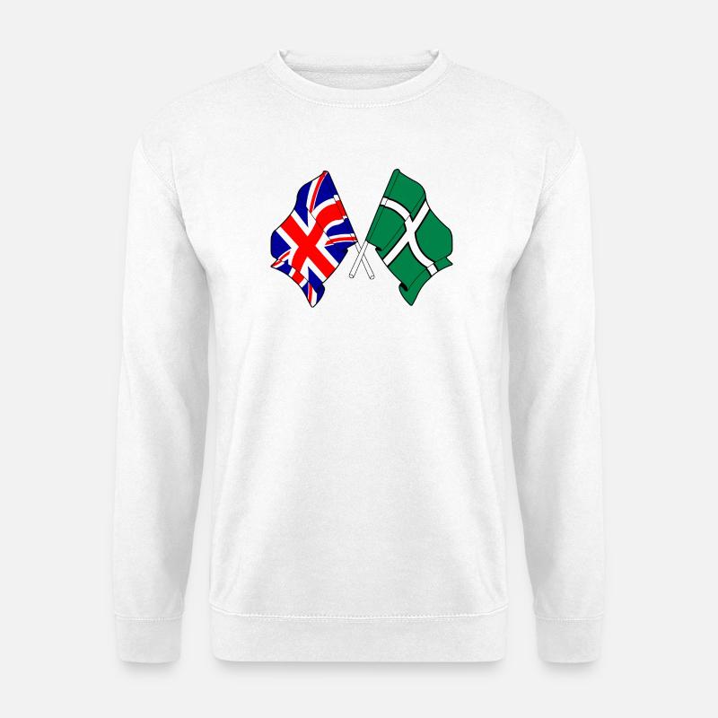 Devon & Great Britain Cross - Unisex Pullover - Weiß