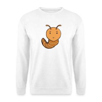 Cute Purple Centipede Happy Kawaii Caterpillar - Unisex Sweatshirt - white - Front