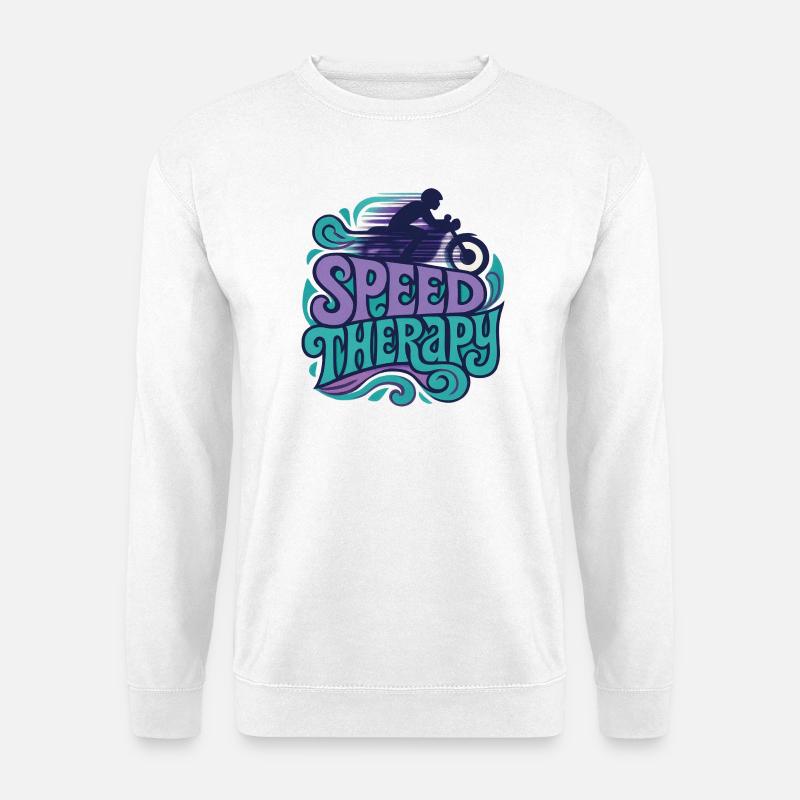 Speed Therapy – Motorrad - Unisex Pullover - Weiß