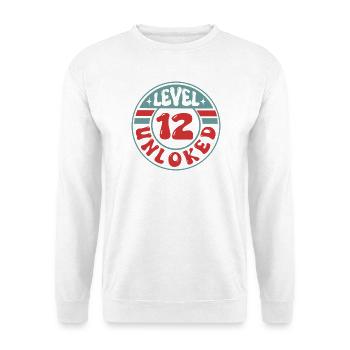 Niveau 12 Débloqué – Design d’anniversaire de joueur cool - Sweat-shirt Unisexe - blanc - Devant
