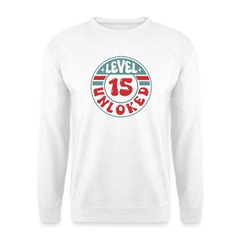 Niveau 15 débloqué – Un design sympa pour les joueurs - Sweat-shirt Unisexe - blanc - Devant
