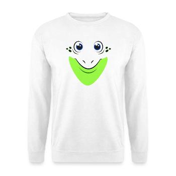 Niedliches Froschgesicht Verrücktes DIY Lustiges Kostüm Froschgesicht - Unisex Pullover - Weiß - Vorne