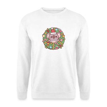 Süßer Koalabär im Weihnachtskranz - Unisex Pullover - Weiß - Vorne