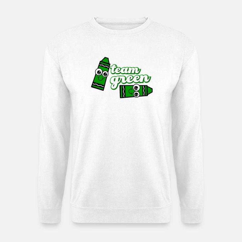 Smiling Crayon Green Team - Unisex Pullover - Weiß