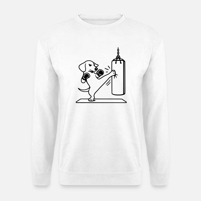 kickboxen boxen hund dackel - Unisex Pullover - Weiß