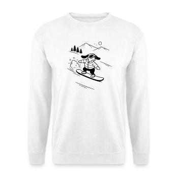 cool hund dackel snowboard wintersport - Unisex Pullover - Weiß - Vorne