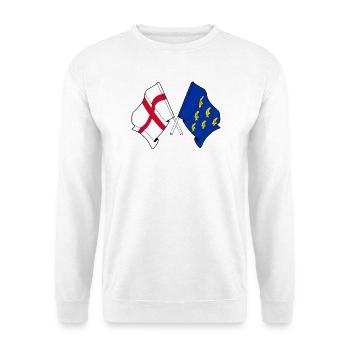 Gekreuzte Flaggen West Sussex & England - Unisex Pullover - Weiß - Vorne