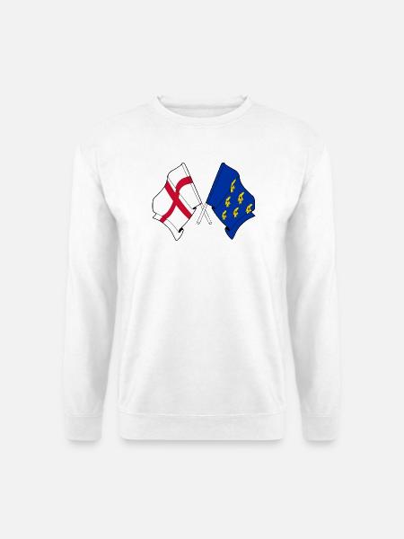 Crossed flags West Sussex & England - Unisex Sweatshirt - white