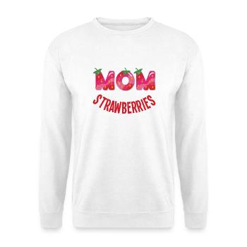 Just a mom who loves strawberries - Unisex Sweatshirt - white - Front
