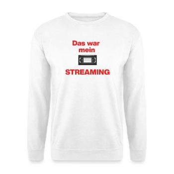 Das war Streaming, Videokasette früher, damals - Unisex Pullover - Weiß - Vorne