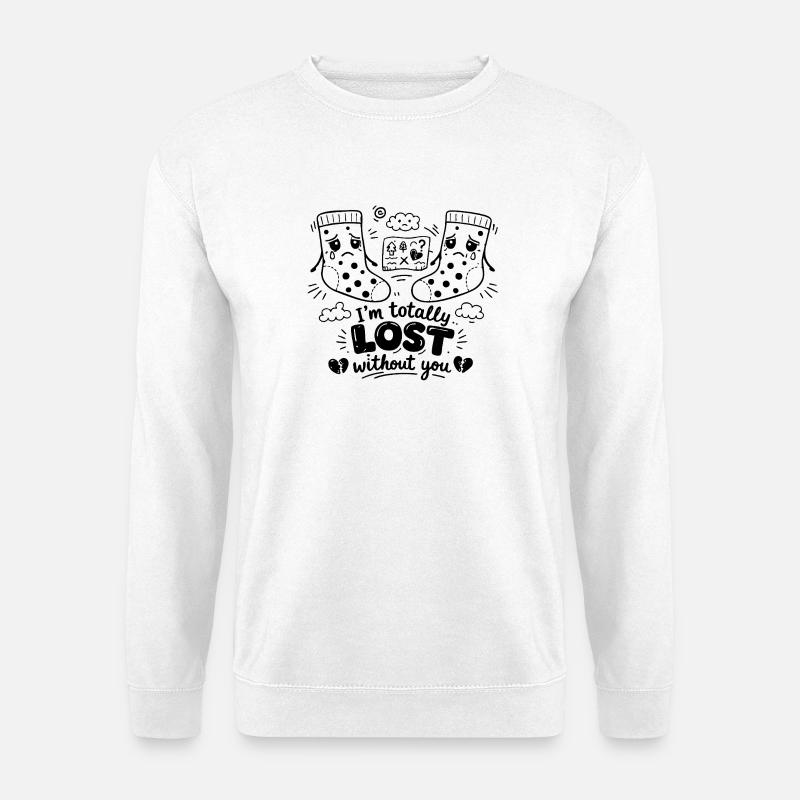 Totally Lost Without You Doodle Statement - Unisex Sweatshirt - white
