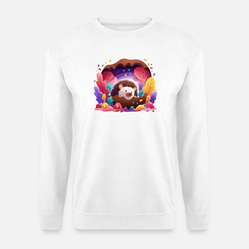 Igel im Farbenwald - Unisex Pullover - Weiß