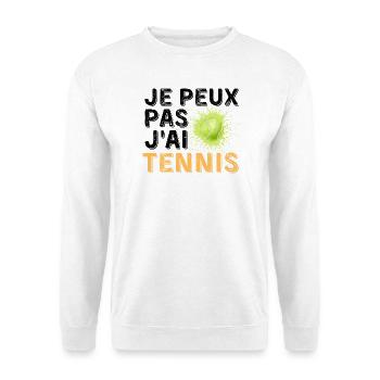 Graphic Original I Can't I Tennis - Unisex Pullover - Weiß - Vorne