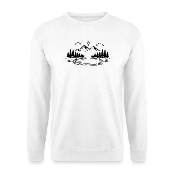 Icône nature des montagnes en plein air - Sweat-shirt Unisexe - blanc - Devant
