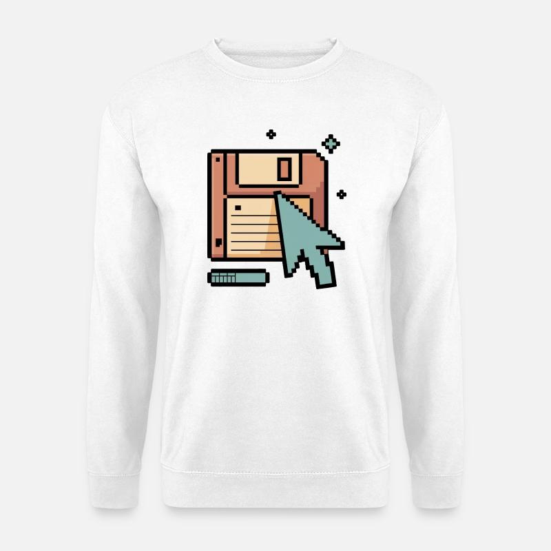 Floppy Disk Retro Internet - Unisex Pullover - Weiß