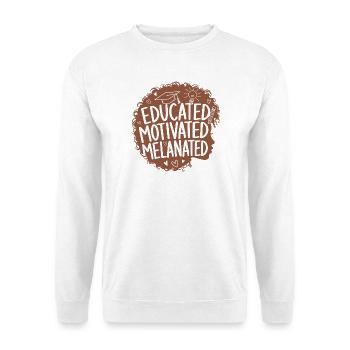 Femme éduquée, motivée, mélanée aux cheveux bouclés - Sweat-shirt Unisexe - blanc - Devant