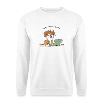 Une étape à la fois – Personnage mignon dessiné à la main - Sweat-shirt Unisexe - blanc - Devant