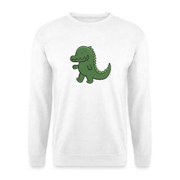 Cute Green Alligator Happy Kawaii Crocodile - Unisex Sweatshirt - white - Front