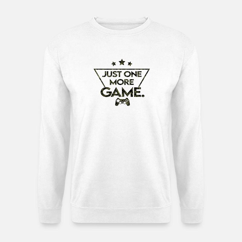 camouflage-_Just_one_more_game_ - Unisex Pullover - Weiß