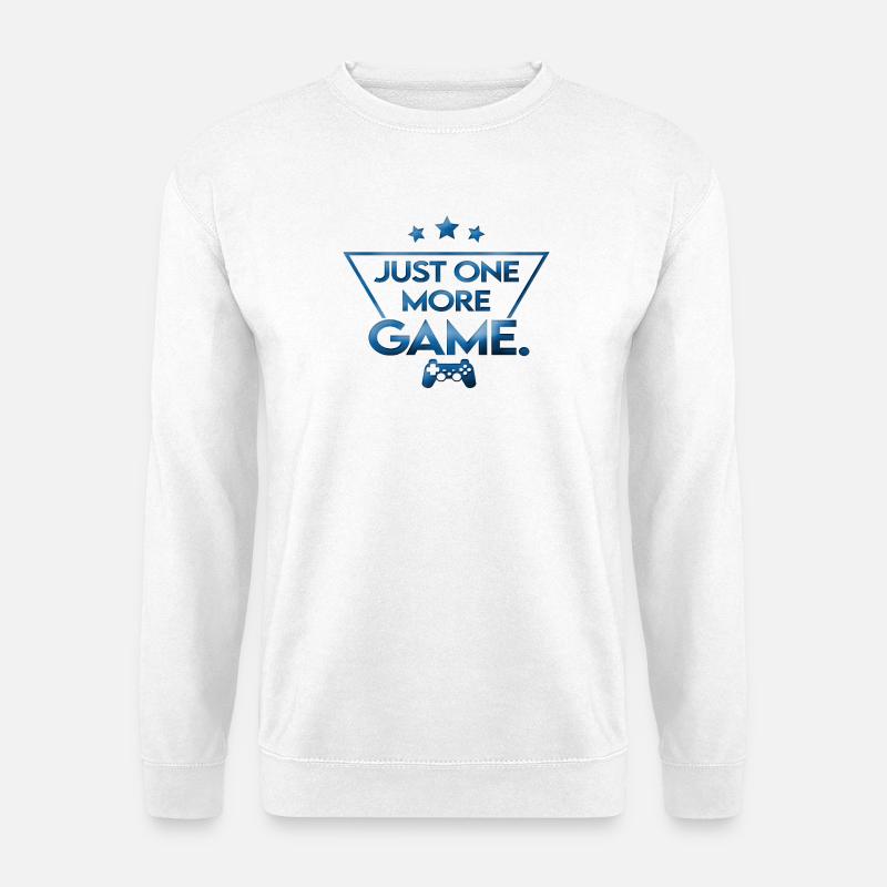 Just_one_more_game_-_gameplayer - Unisex Pullover - Weiß