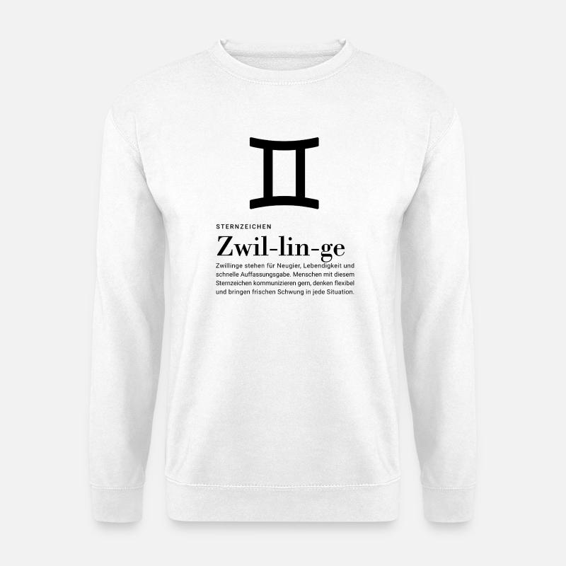 Sternzeichen Zwillinge  - Unisex Pullover - Weiß