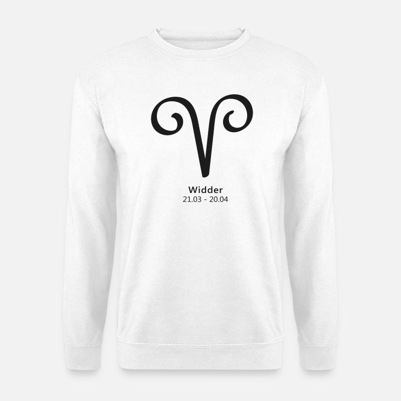Widder Aries Symbol Sternzeichen - Unisex Pullover - Weiß