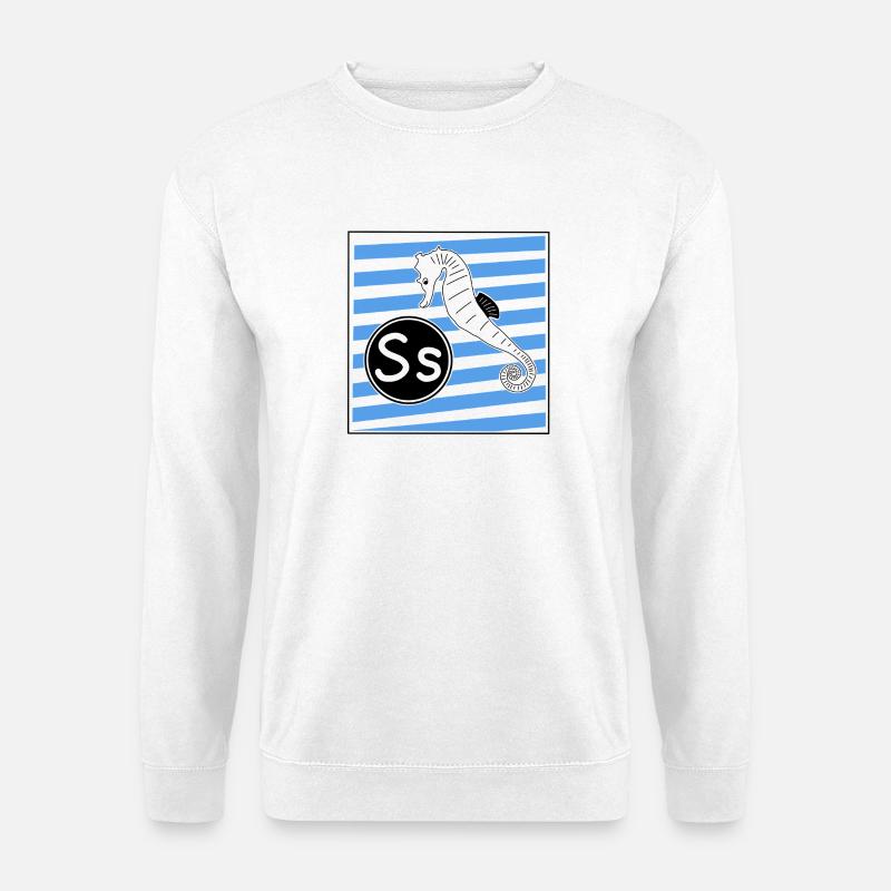 S wie Seepferdchen - Unisex Pullover - Weiß