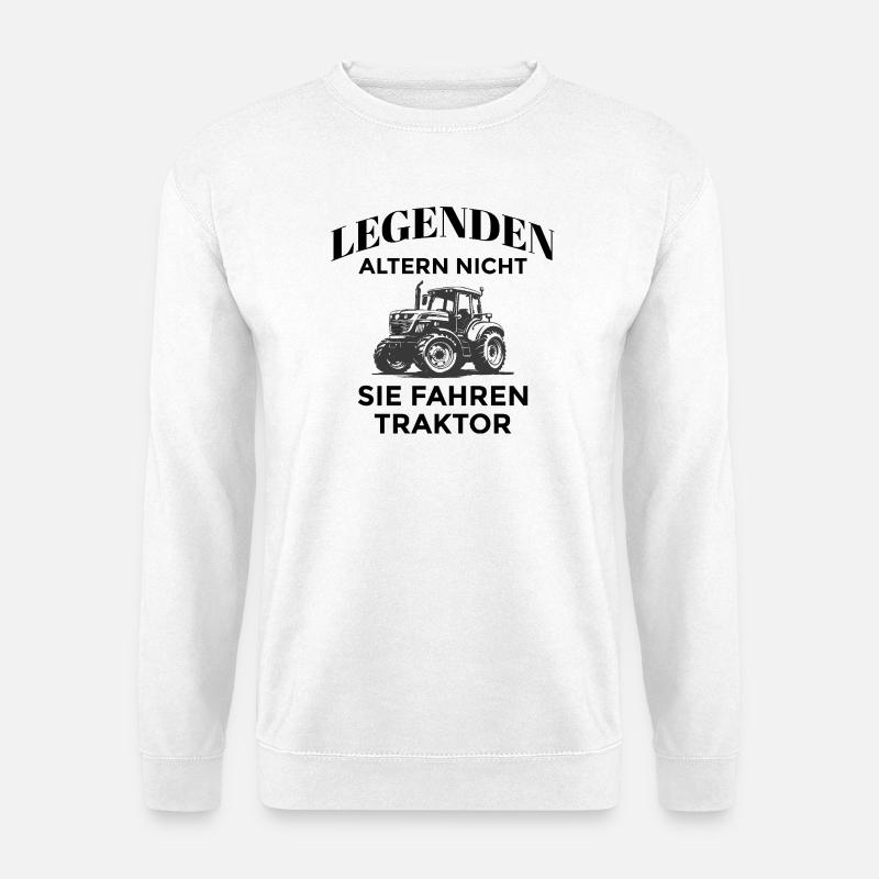 Legenden fahren Traktor - Unisex Pullover - Weiß