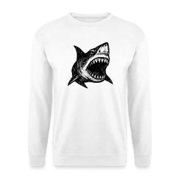 Style Grunge de Shark – Puissance Océanique Sombre - Sweat-shirt Unisexe - blanc - Devant