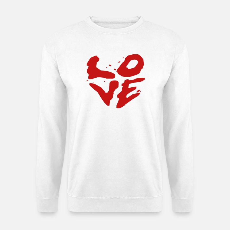 Liebe Pinselstil - Street Art - Unisex Pullover - Weiß