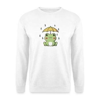 Cute Frog in the Rain – Kawaii Animal - Unisex Sweatshirt - white - Front