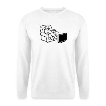 Dog Dog Chill Mode Chips Food TV TV - Unisex Sweatshirt - white - Front
