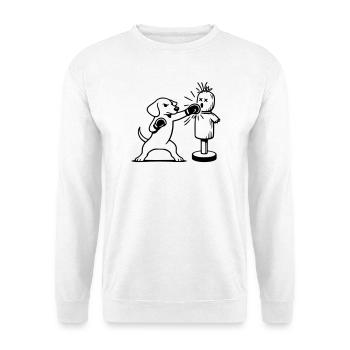 sparring dackel boxen line art  - Unisex Pullover - Weiß - Vorne