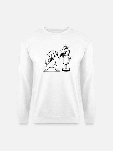 Sparring Dachshund Boxing Line Art - Unisex Sweatshirt - white