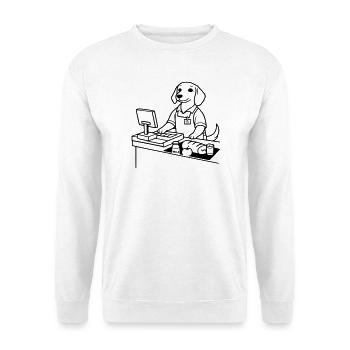 supermarkt hund kassierer - Unisex Pullover - Weiß - Vorne