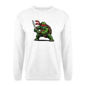 Ninja Warrior Turtle with Katana Sword - Unisex Sweatshirt - white - Front