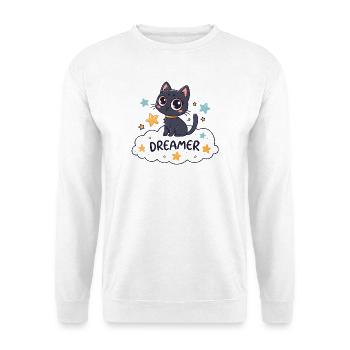 Starry dreamy cat on cloud - Unisex Sweatshirt - white - Front
