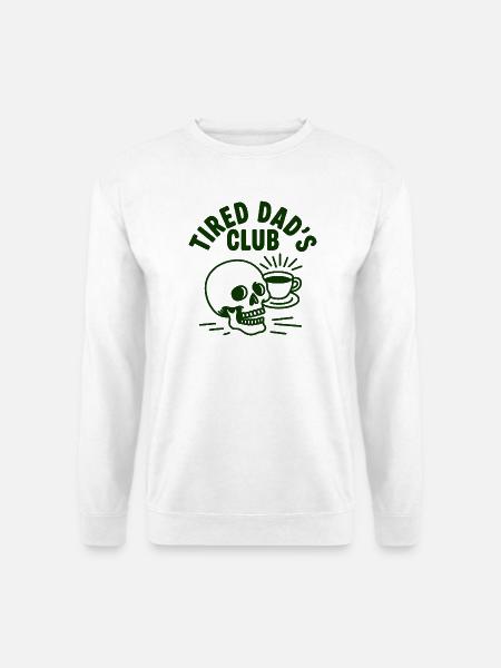 Tired Dad's Club Schädel und Kaffee - Unisex Pullover - Weiß